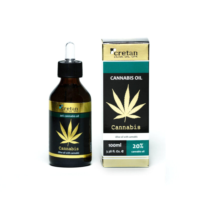 Cannabis Infused Olive Oil 20% (100ml) Cretan Olive Oil Spa