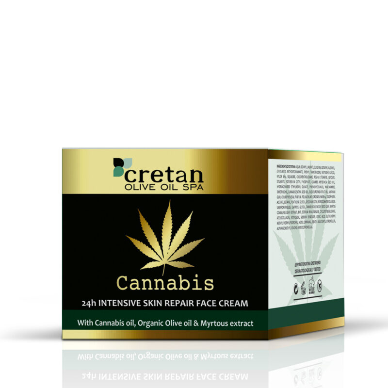 24H Skin Repair Face Cream With Cannabis Oil (50ml) Cretan Olive Oil Spa